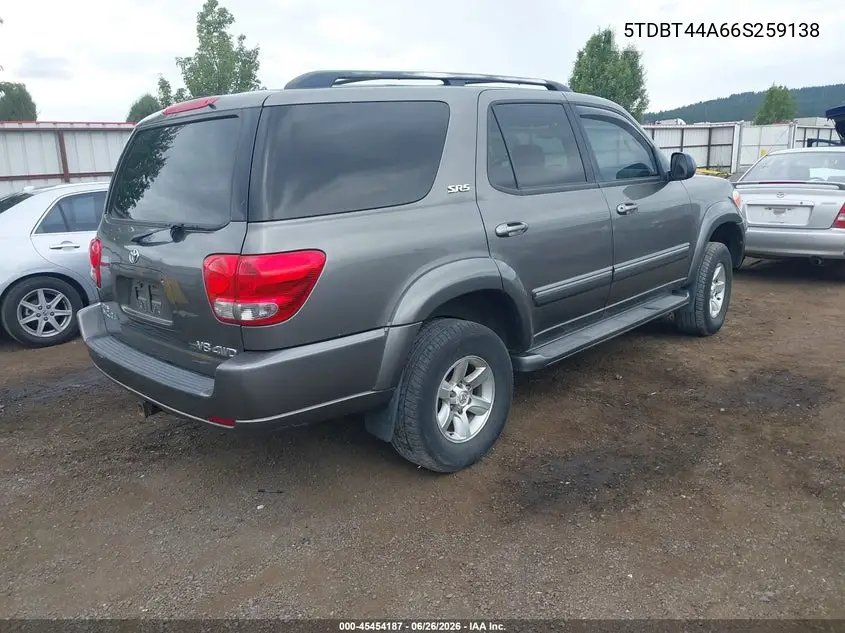 2006 Toyota Sequoia Sr5 V8 VIN: 5TDBT44A66S259138 Lot: 45454187