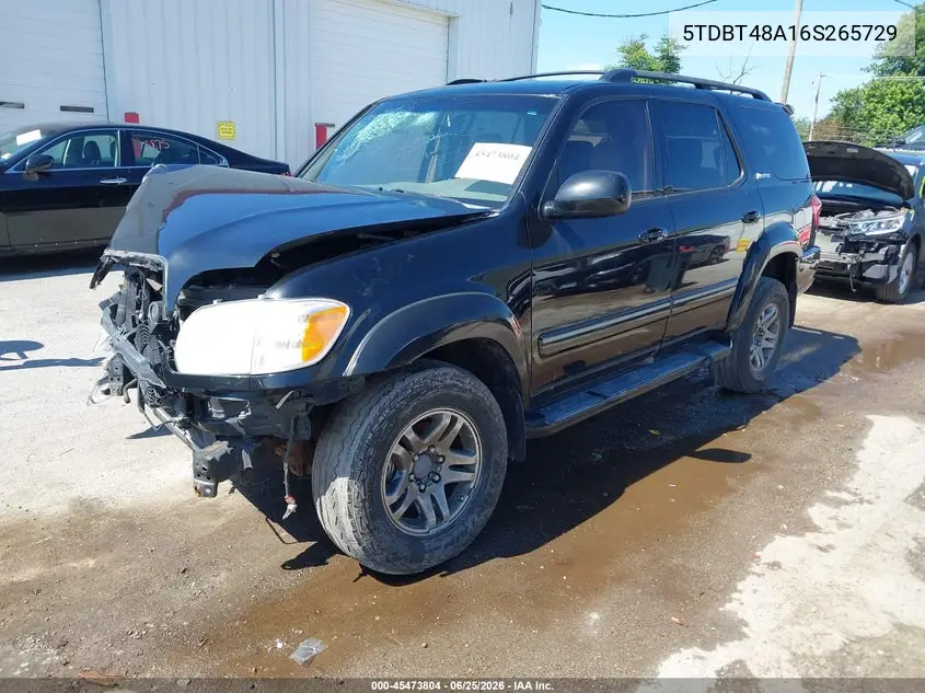 2006 Toyota Sequoia Limited V8 VIN: 5TDBT48A16S265729 Lot: 45473804