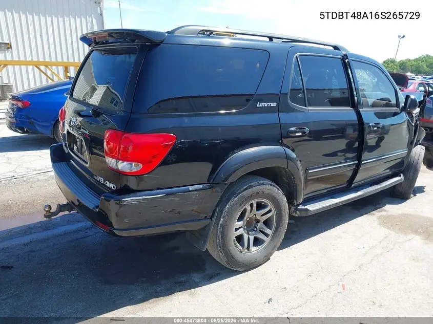 2006 Toyota Sequoia Limited V8 VIN: 5TDBT48A16S265729 Lot: 45473804