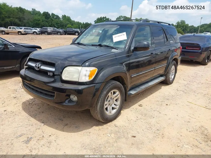 2006 Toyota Sequoia Limited V8 VIN: 5TDBT48A46S267524 Lot: 45506870