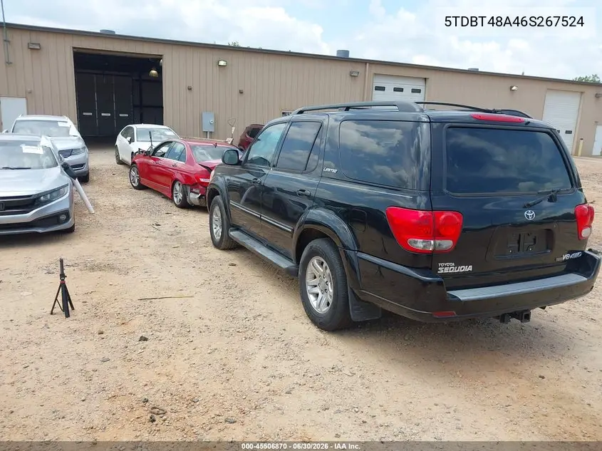 2006 Toyota Sequoia Limited V8 VIN: 5TDBT48A46S267524 Lot: 45506870