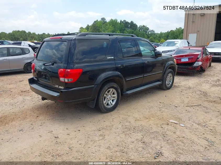 2006 Toyota Sequoia Limited V8 VIN: 5TDBT48A46S267524 Lot: 45506870