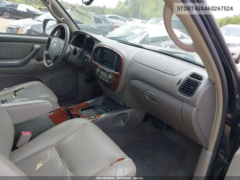 2006 Toyota Sequoia Limited V8 VIN: 5TDBT48A46S267524 Lot: 45506870