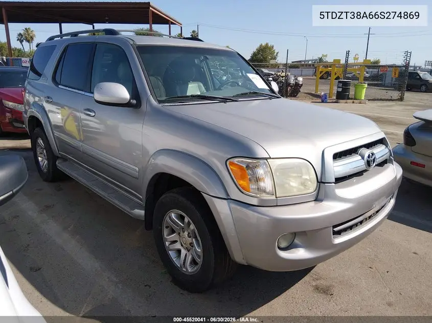 2006 Toyota Sequoia Limited V8 VIN: 5TDZT38A66S274869 Lot: 45520041