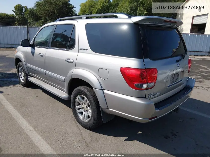 2006 Toyota Sequoia Limited V8 VIN: 5TDZT38A66S274869 Lot: 45520041