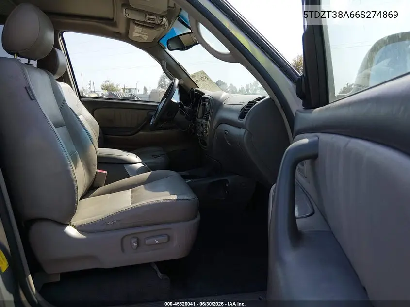 2006 Toyota Sequoia Limited V8 VIN: 5TDZT38A66S274869 Lot: 45520041
