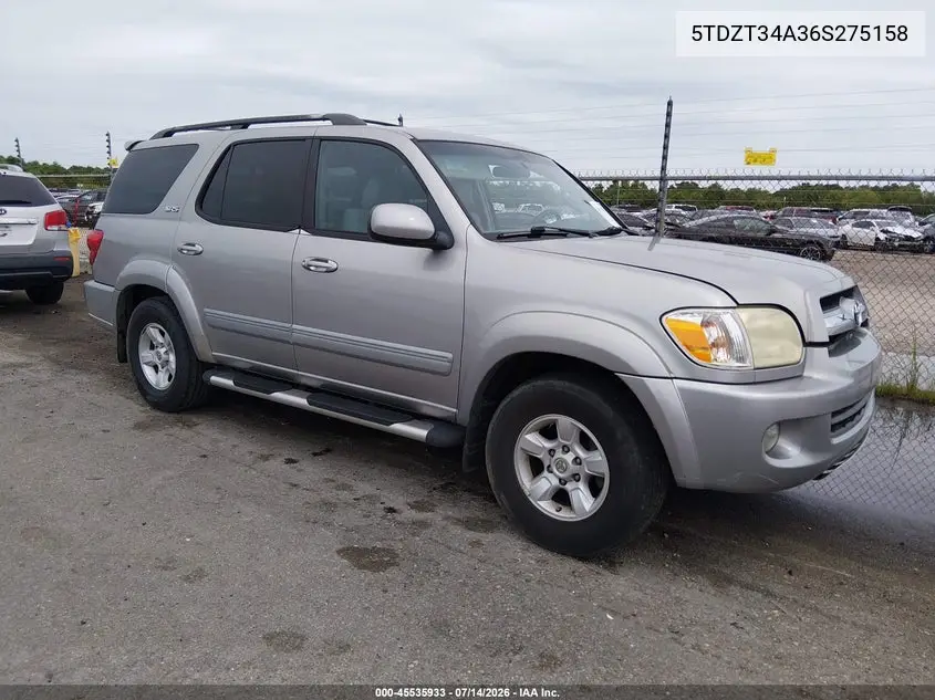 2006 Toyota Sequoia Sr5 V8 VIN: 5TDZT34A36S275158 Lot: 45535933