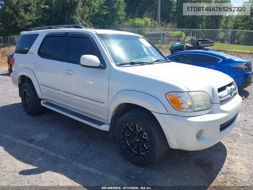 2006 Toyota Sequoia Limited V8 VIN: 5TDBT48A76S262320 Lot: 45628928
