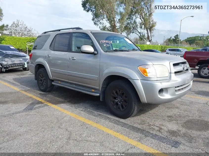 2006 Toyota Sequoia Sr5 V8 VIN: 5TDZT34A36S273961 Lot: 45629691