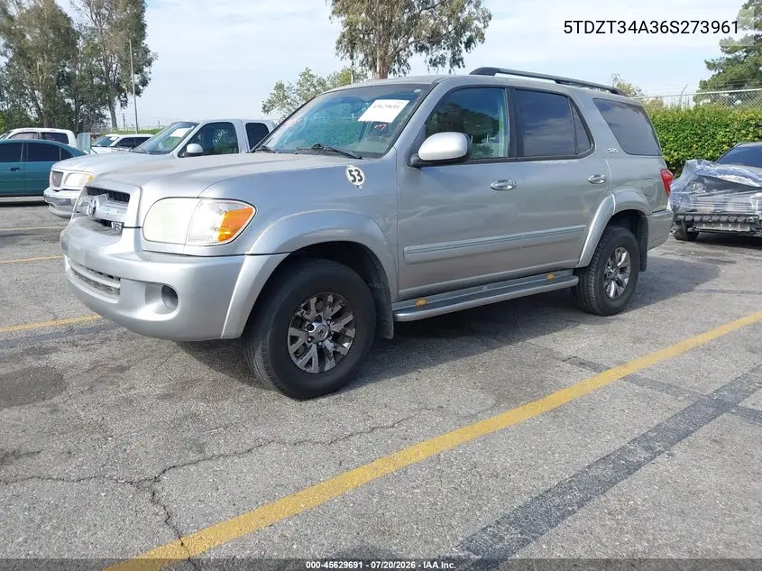 2006 Toyota Sequoia Sr5 V8 VIN: 5TDZT34A36S273961 Lot: 45629691