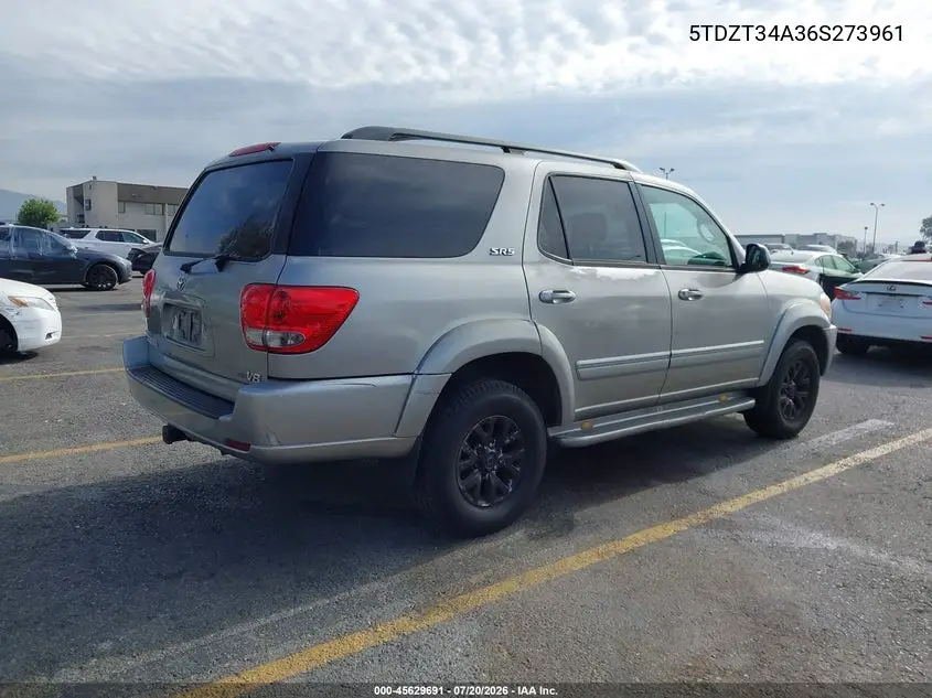 2006 Toyota Sequoia Sr5 V8 VIN: 5TDZT34A36S273961 Lot: 45629691