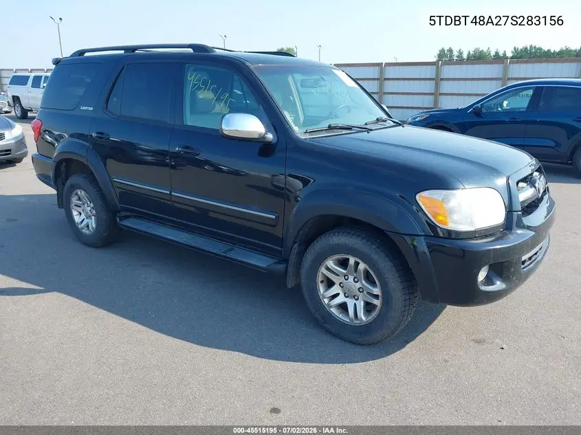 2007 Toyota Sequoia Limited VIN: 5TDBT48A27S283156 Lot: 45515195