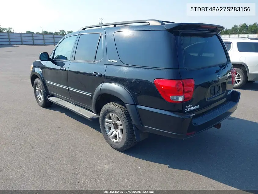 2007 Toyota Sequoia Limited VIN: 5TDBT48A27S283156 Lot: 45515195