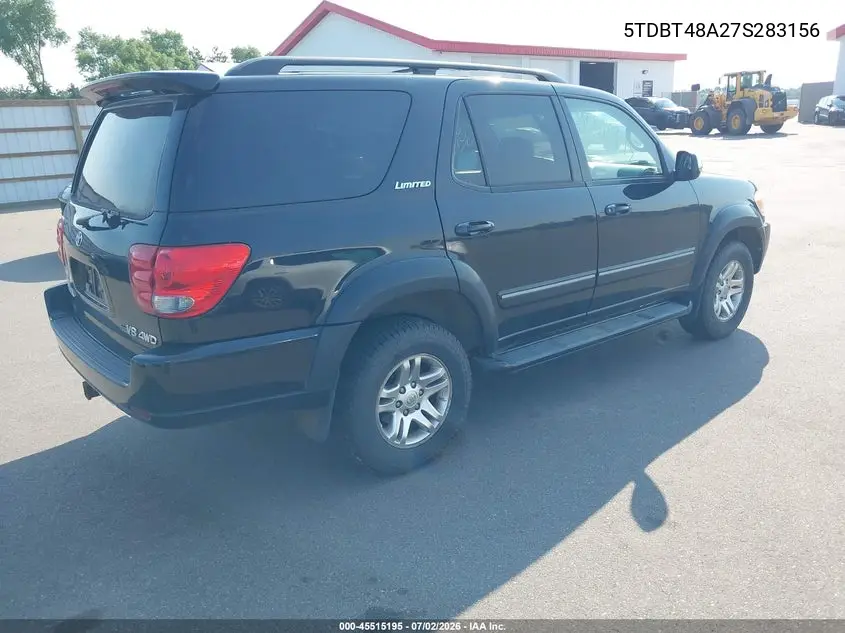 2007 Toyota Sequoia Limited VIN: 5TDBT48A27S283156 Lot: 45515195