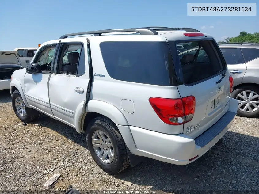 2007 Toyota Sequoia Limited VIN: 5TDBT48A27S281634 Lot: 45515376