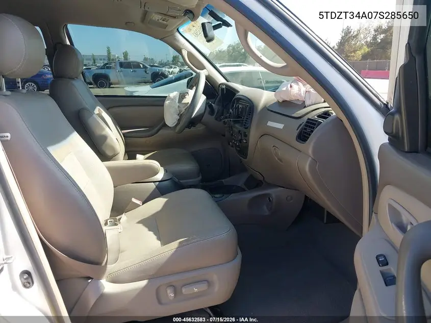 2007 Toyota Sequoia Sr5 VIN: 5TDZT34A07S285650 Lot: 45632583