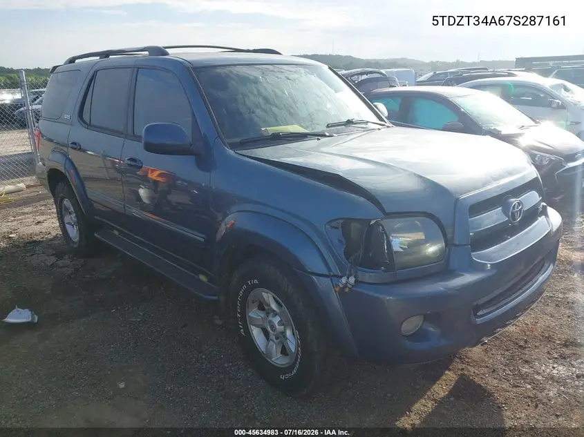 2007 Toyota Sequoia Sr5 VIN: 5TDZT34A67S287161 Lot: 45634983