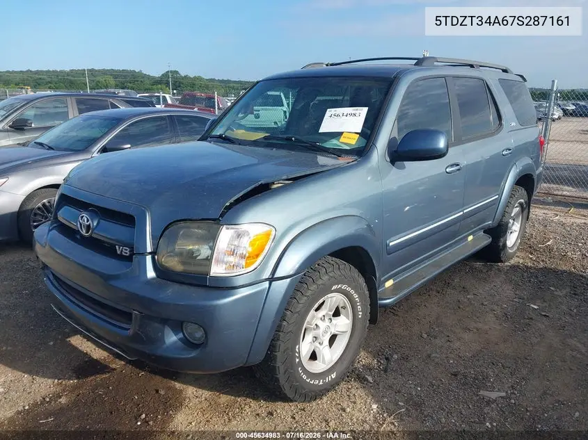 2007 Toyota Sequoia Sr5 VIN: 5TDZT34A67S287161 Lot: 45634983