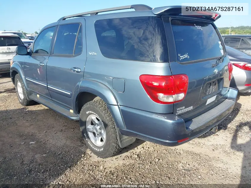 2007 Toyota Sequoia Sr5 VIN: 5TDZT34A67S287161 Lot: 45634983