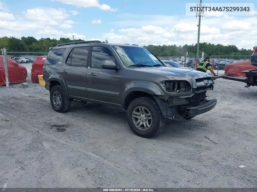 2007 Toyota Sequoia Sr5 VIN: 5TDZT34A67S299343 Lot: 45638361