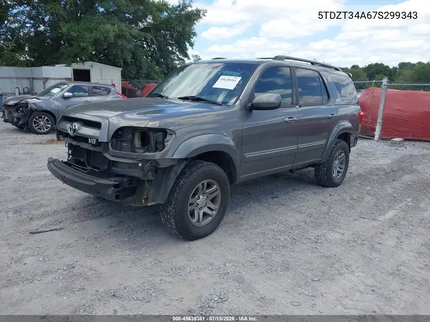 2007 Toyota Sequoia Sr5 VIN: 5TDZT34A67S299343 Lot: 45638361