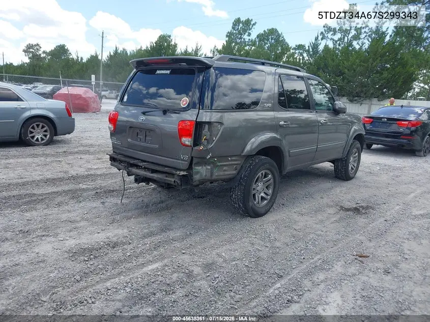 2007 Toyota Sequoia Sr5 VIN: 5TDZT34A67S299343 Lot: 45638361