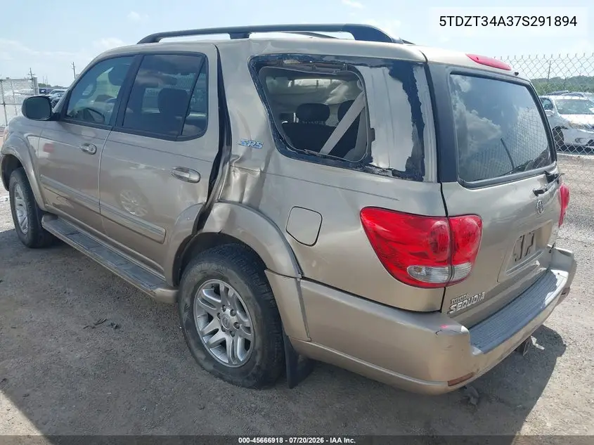 2007 Toyota Sequoia Sr5 VIN: 5TDZT34A37S291894 Lot: 45666918
