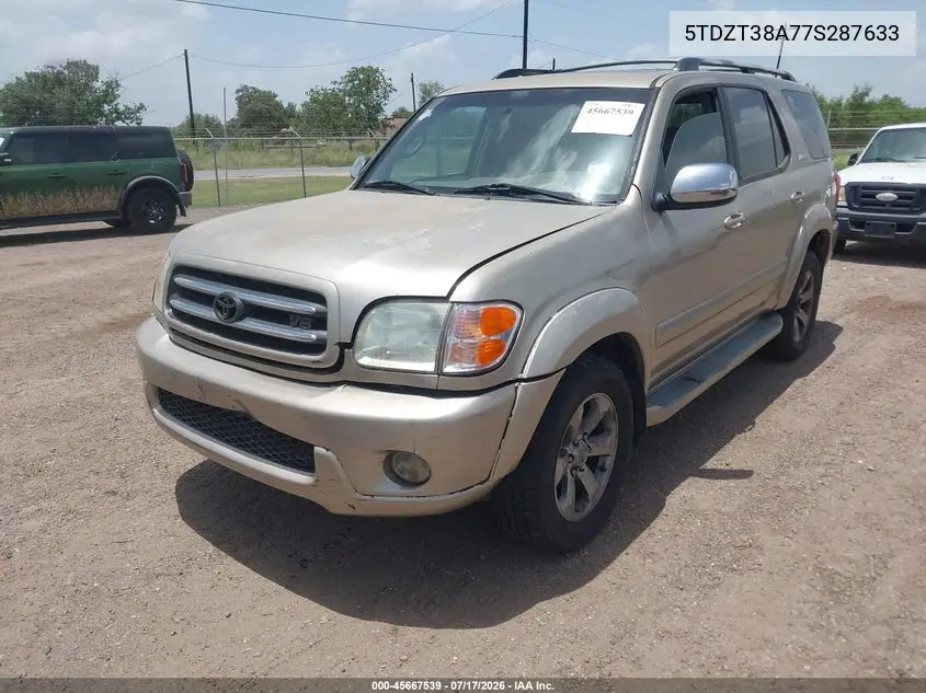 2007 Toyota Sequoia Limited V8 VIN: 5TDZT38A77S287633 Lot: 45667539