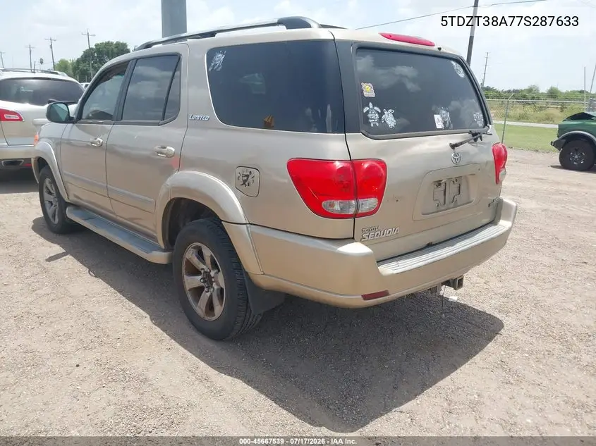 2007 Toyota Sequoia Limited V8 VIN: 5TDZT38A77S287633 Lot: 45667539