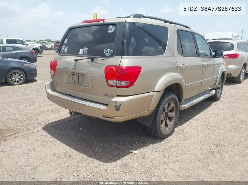 2007 Toyota Sequoia Limited V8 VIN: 5TDZT38A77S287633 Lot: 45667539