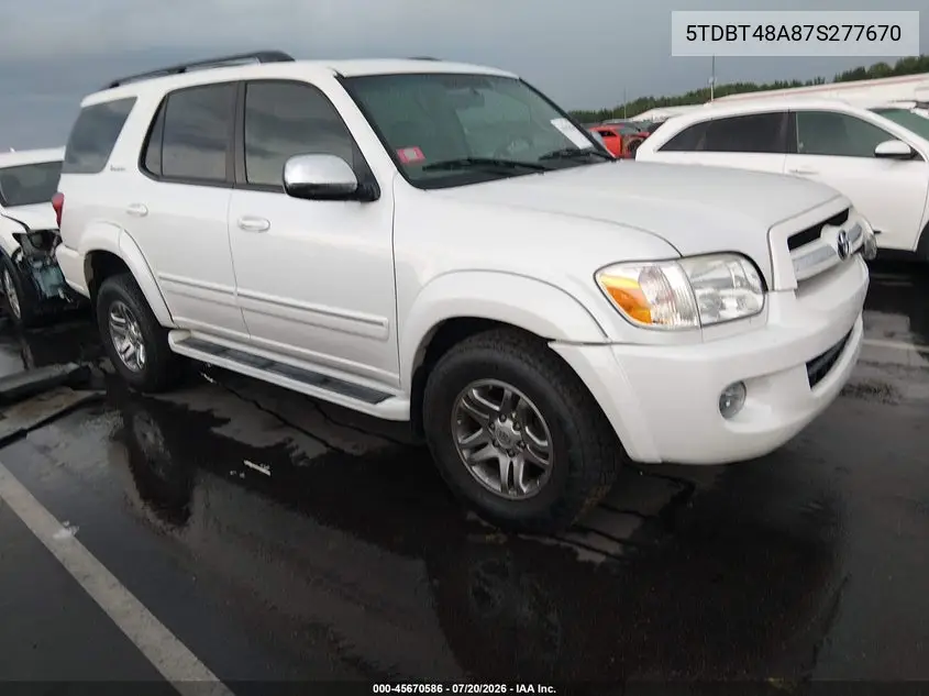 2007 Toyota Sequoia Limited VIN: 5TDBT48A87S277670 Lot: 45670586
