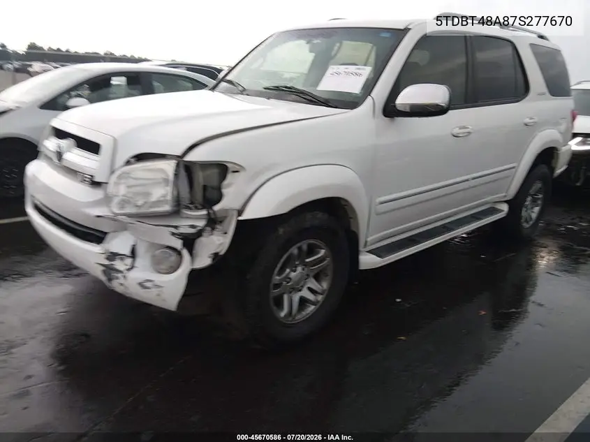 2007 Toyota Sequoia Limited VIN: 5TDBT48A87S277670 Lot: 45670586