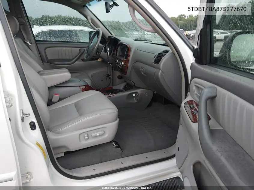 2007 Toyota Sequoia Limited VIN: 5TDBT48A87S277670 Lot: 45670586