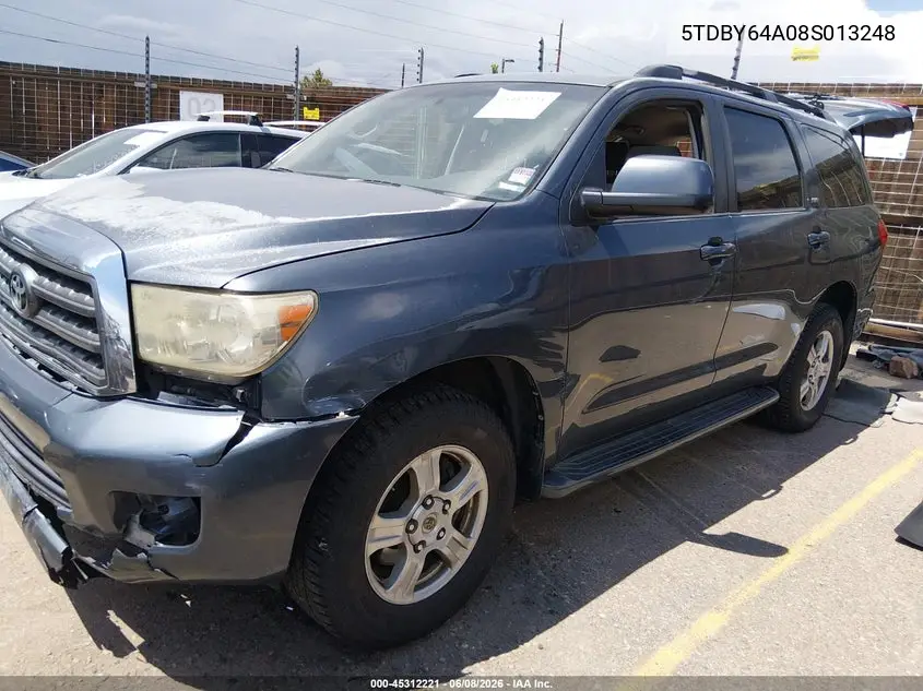 2008 Toyota Sequoia Sr5 5.7L V8 VIN: 5TDBY64A08S013248 Lot: 45312221