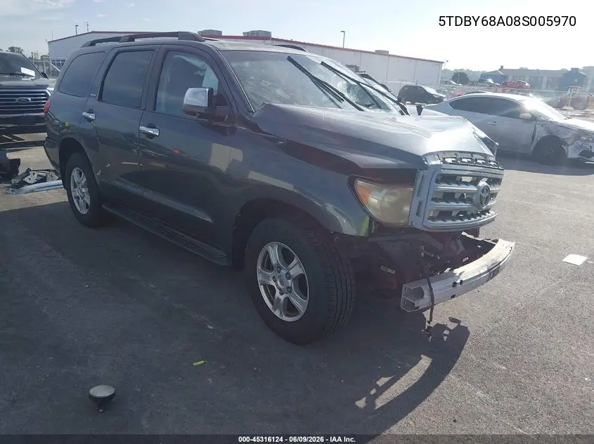 2008 Toyota Sequoia Limited 5.7L V8 VIN: 5TDBY68A08S005970 Lot: 45316124