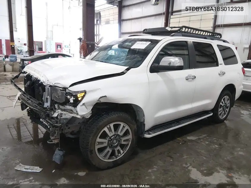 2008 Toyota Sequoia Limited 5.7L V8 VIN: 5TDBY68A18S012328 Lot: 45330690
