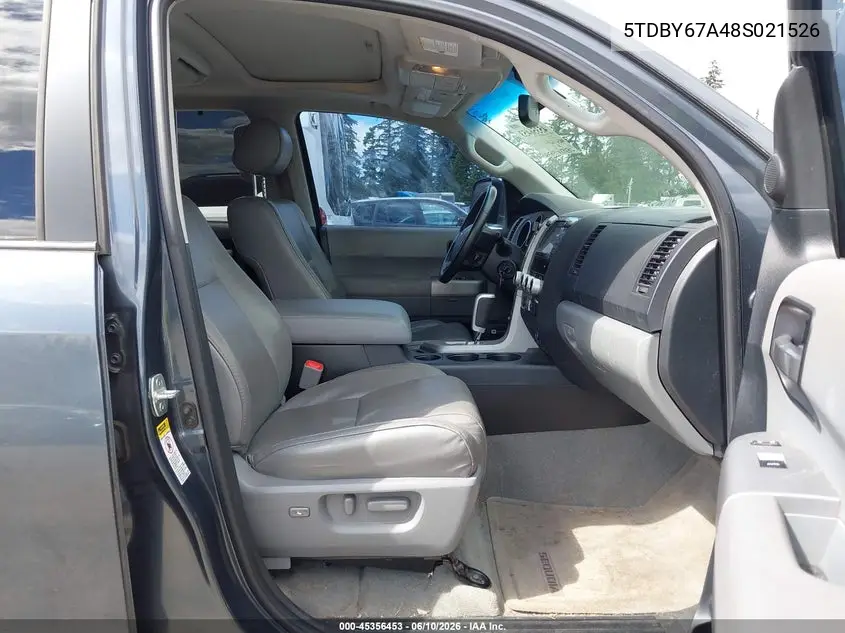 2008 Toyota Sequoia Platinum 5.7L V8 VIN: 5TDBY67A48S021526 Lot: 45356453