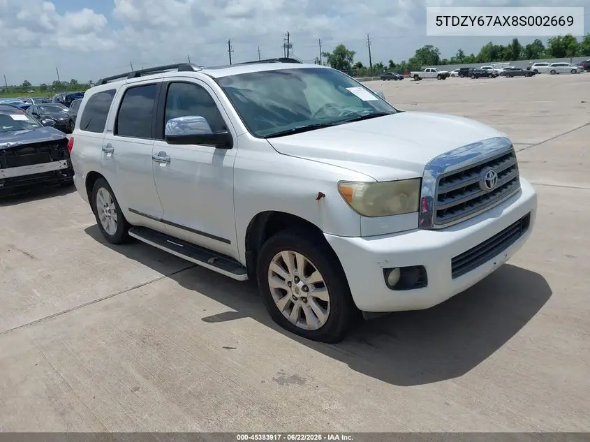 2008 Toyota Sequoia Platinum 5.7L V8 VIN: 5TDZY67AX8S002669 Lot: 45383917