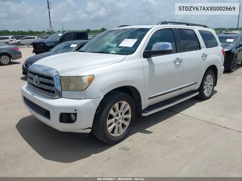 2008 Toyota Sequoia Platinum 5.7L V8 VIN: 5TDZY67AX8S002669 Lot: 45383917