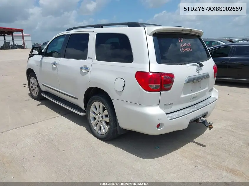 2008 Toyota Sequoia Platinum 5.7L V8 VIN: 5TDZY67AX8S002669 Lot: 45383917