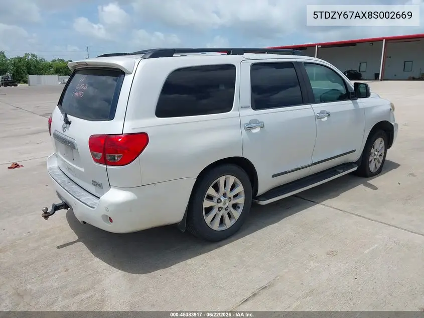 2008 Toyota Sequoia Platinum 5.7L V8 VIN: 5TDZY67AX8S002669 Lot: 45383917