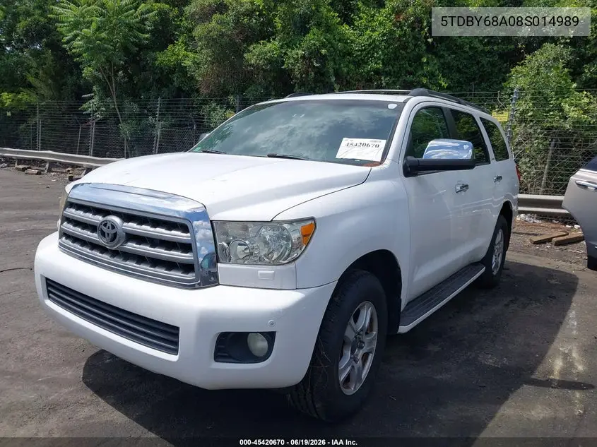 2008 Toyota Sequoia Limited 5.7L V8 VIN: 5TDBY68A08S014989 Lot: 45420670