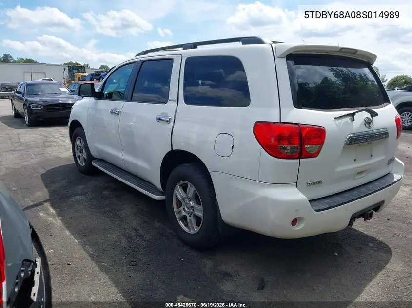 2008 Toyota Sequoia Limited 5.7L V8 VIN: 5TDBY68A08S014989 Lot: 45420670