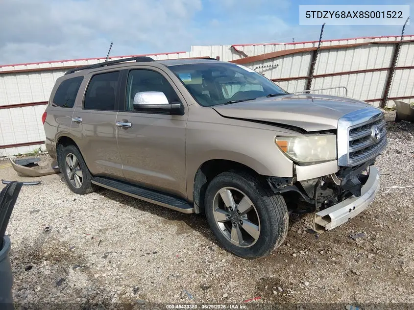 2008 Toyota Sequoia Limited 5.7L V8 VIN: 5TDZY68AX8S001522 Lot: 45433380