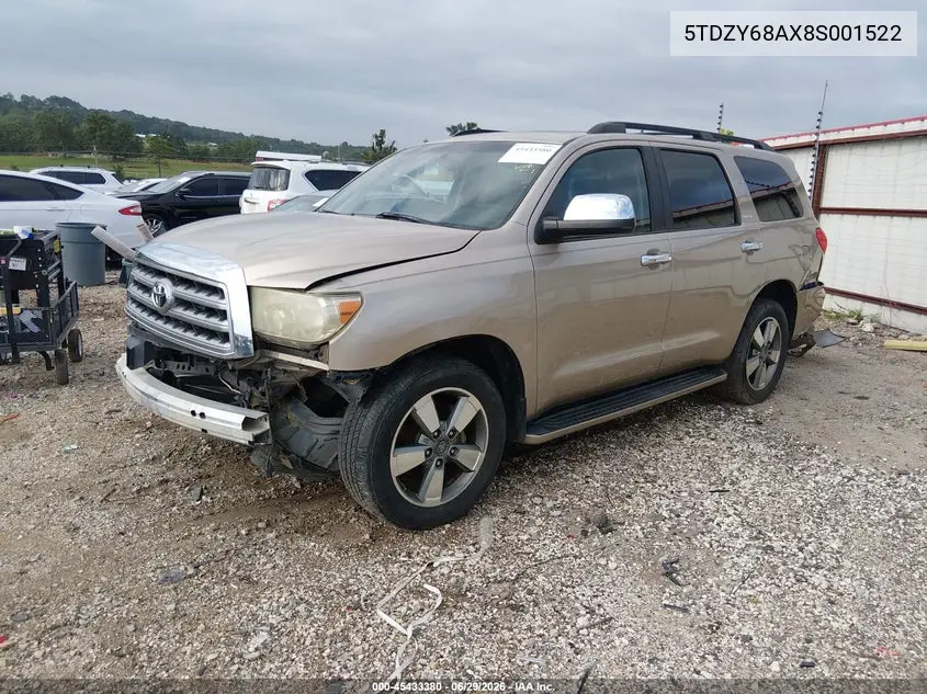 2008 Toyota Sequoia Limited 5.7L V8 VIN: 5TDZY68AX8S001522 Lot: 45433380