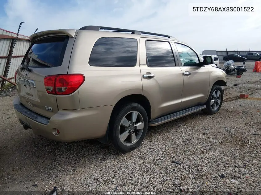 2008 Toyota Sequoia Limited 5.7L V8 VIN: 5TDZY68AX8S001522 Lot: 45433380