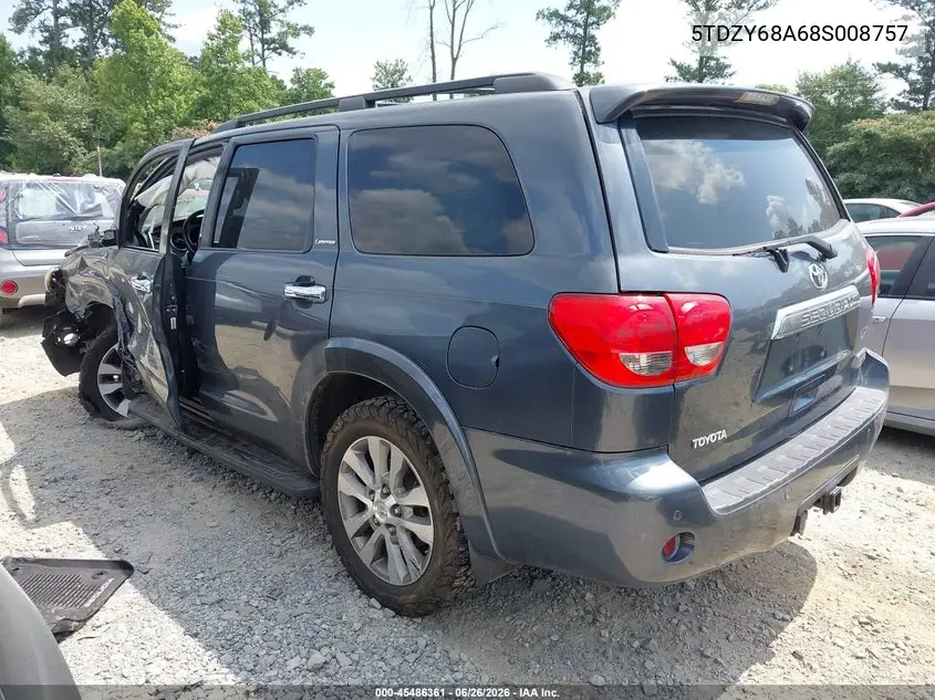 2008 Toyota Sequoia Limited 5.7L V8 VIN: 5TDZY68A68S008757 Lot: 45486361