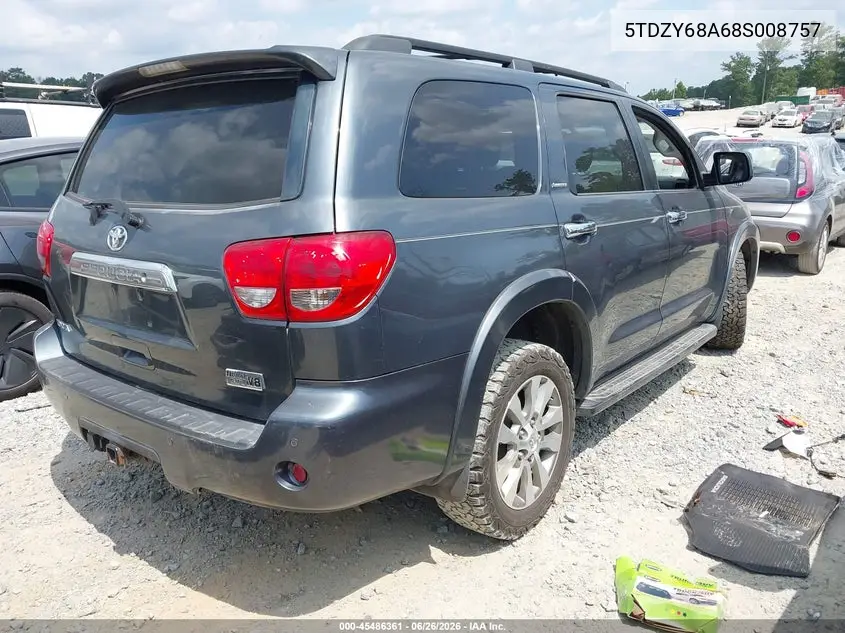 2008 Toyota Sequoia Limited 5.7L V8 VIN: 5TDZY68A68S008757 Lot: 45486361