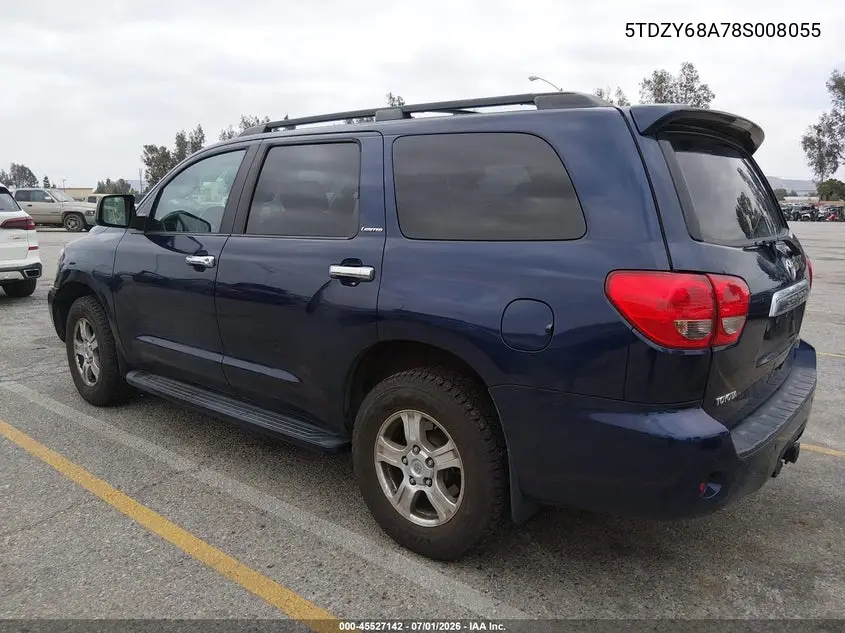 2008 Toyota Sequoia Limited 5.7L V8 VIN: 5TDZY68A78S008055 Lot: 45527142