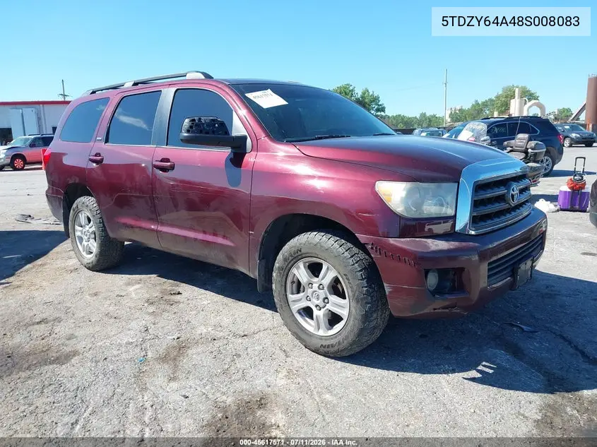 2008 Toyota Sequoia Sr5 5.7L V8 VIN: 5TDZY64A48S008083 Lot: 45617571